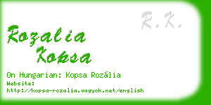 rozalia kopsa business card