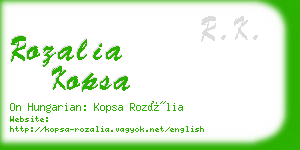 rozalia kopsa business card